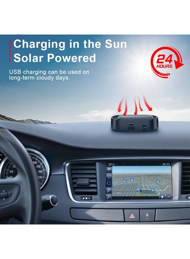 COYO Car Solar Power Simulated Dummy Alarm, Anti-Theft LED Flashing Security, Automotive Warning Safety Light with USB Charging Port, 2 PCS (Red) - Image 5